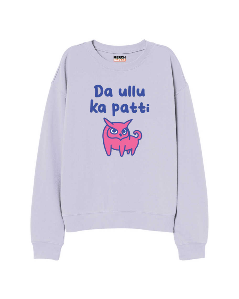 Da Ullu ka patti Regular Fit lavender Sweatshirt