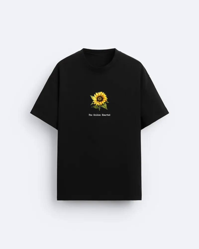 The Golden Hearted Black Oversized T-shirt