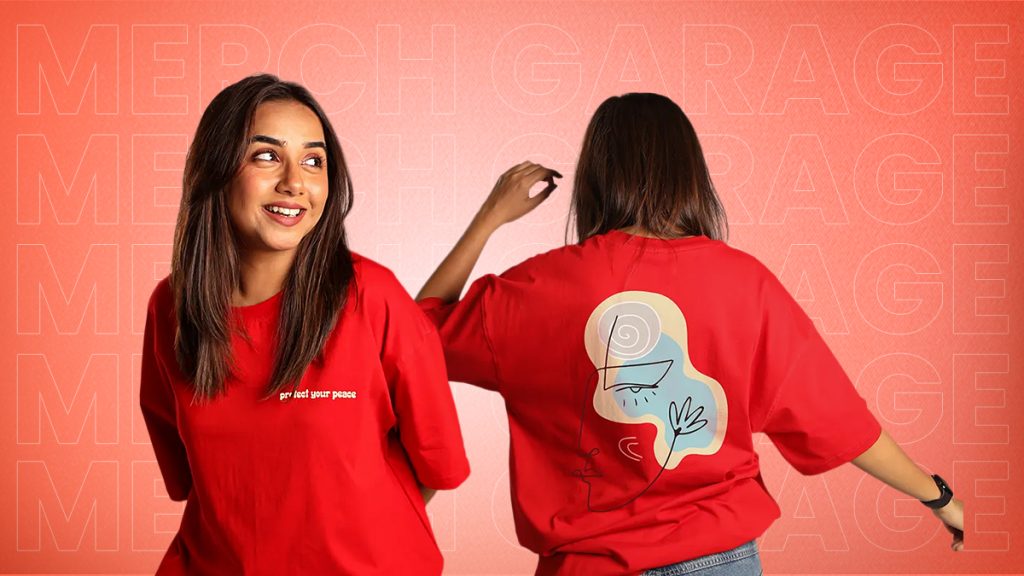 Prajakta Koli (Mostlysane) wearing oversized MerchGarage collection