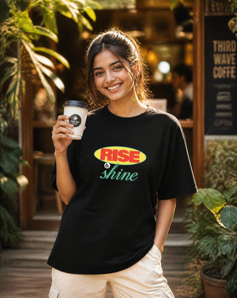 Rise Shine Black Oversized TShirt - MerchGarage Blog Rise & Shine Black Over-sized T-Shirt - women