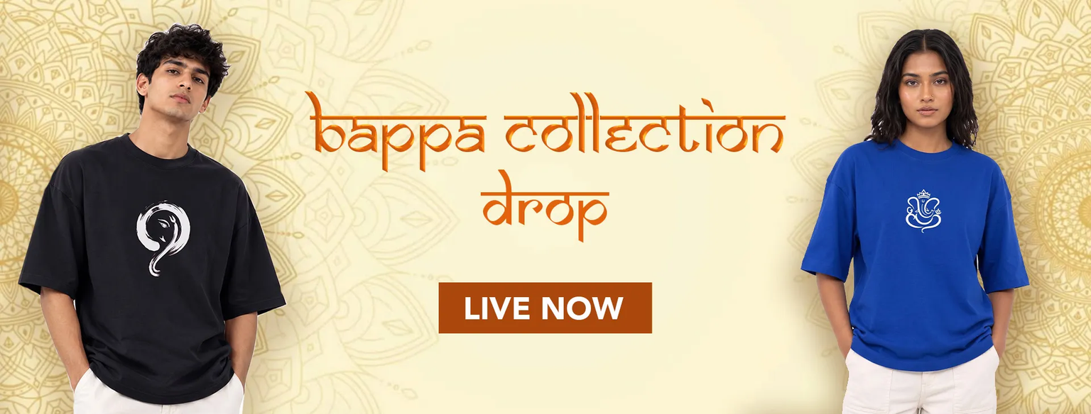 Promotional banner for kapp a collection drop featuring models on a patterned beige backdrop with a bold 'LIVE NOW' button.