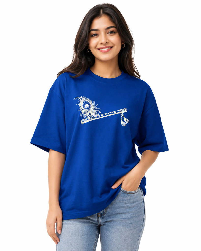 Divine Rhythm Electic Blue Oversized T-Shirt