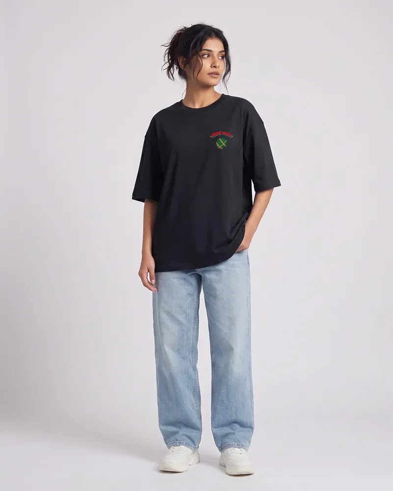 Diwali Dhamaka Black Oversized T-Shirt