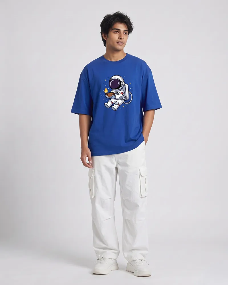 Astro Diya Electric Blue Oversized T-Shirt